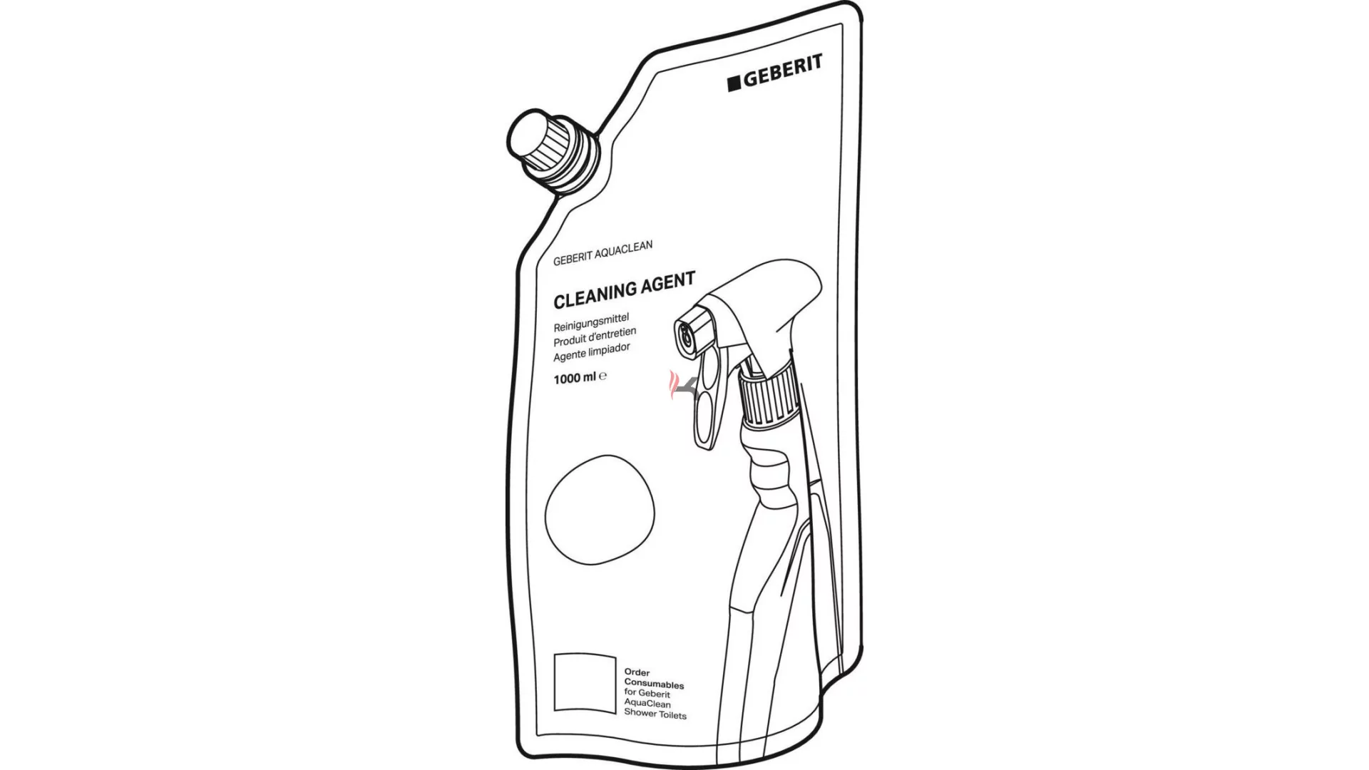Geberit AquaClean újratöltős tisztítószer, 1000 ml (Gyártói cikkszám: 147.073.00.1)