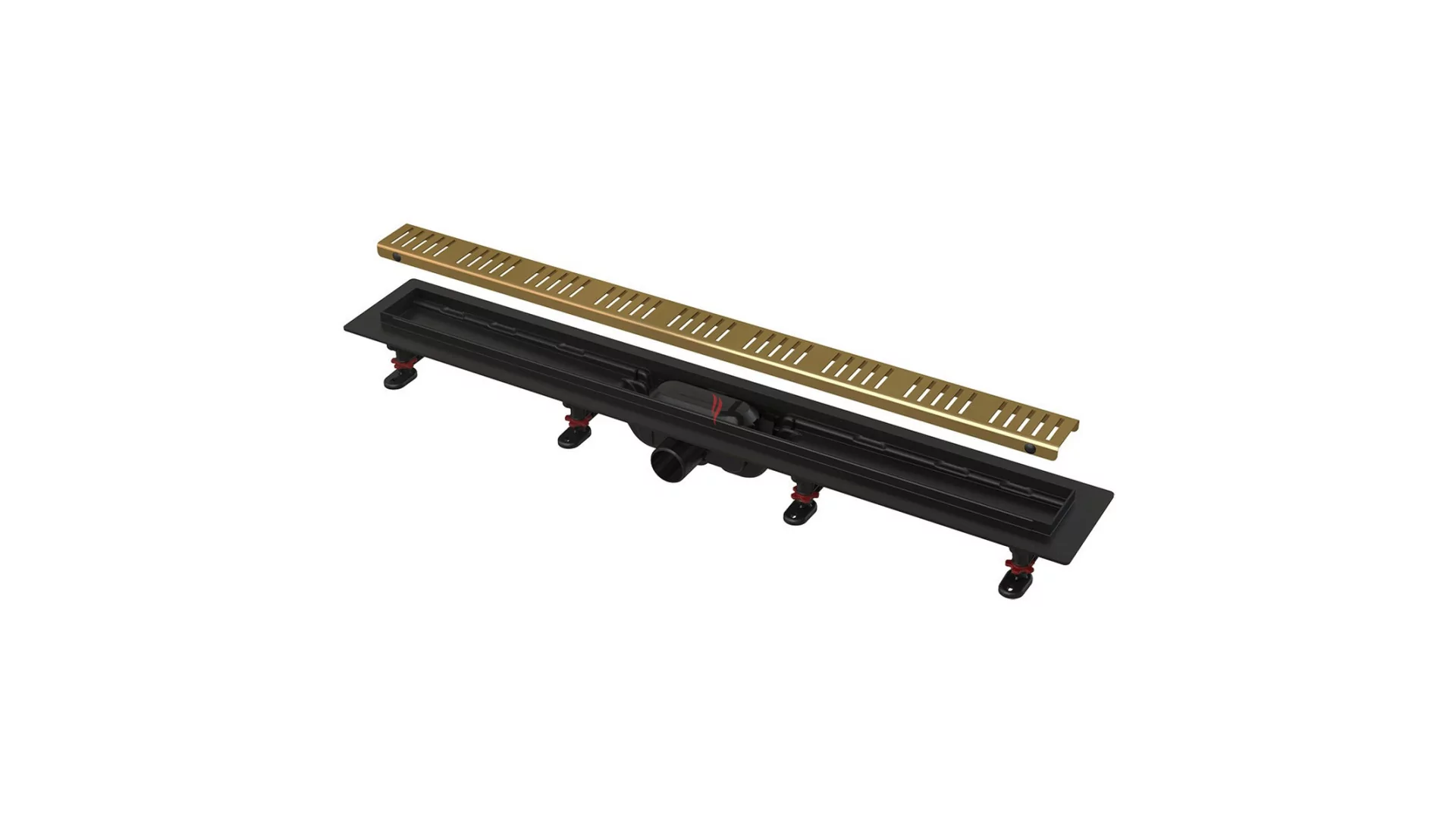 Alca APZ10BLACK-BRASS Simple zuhanyfolyóka peremmel perforált rácsokhoz, sárgaréz, 550mm (Gyártói cikkszám: APZ10BLACK-550BRASS)