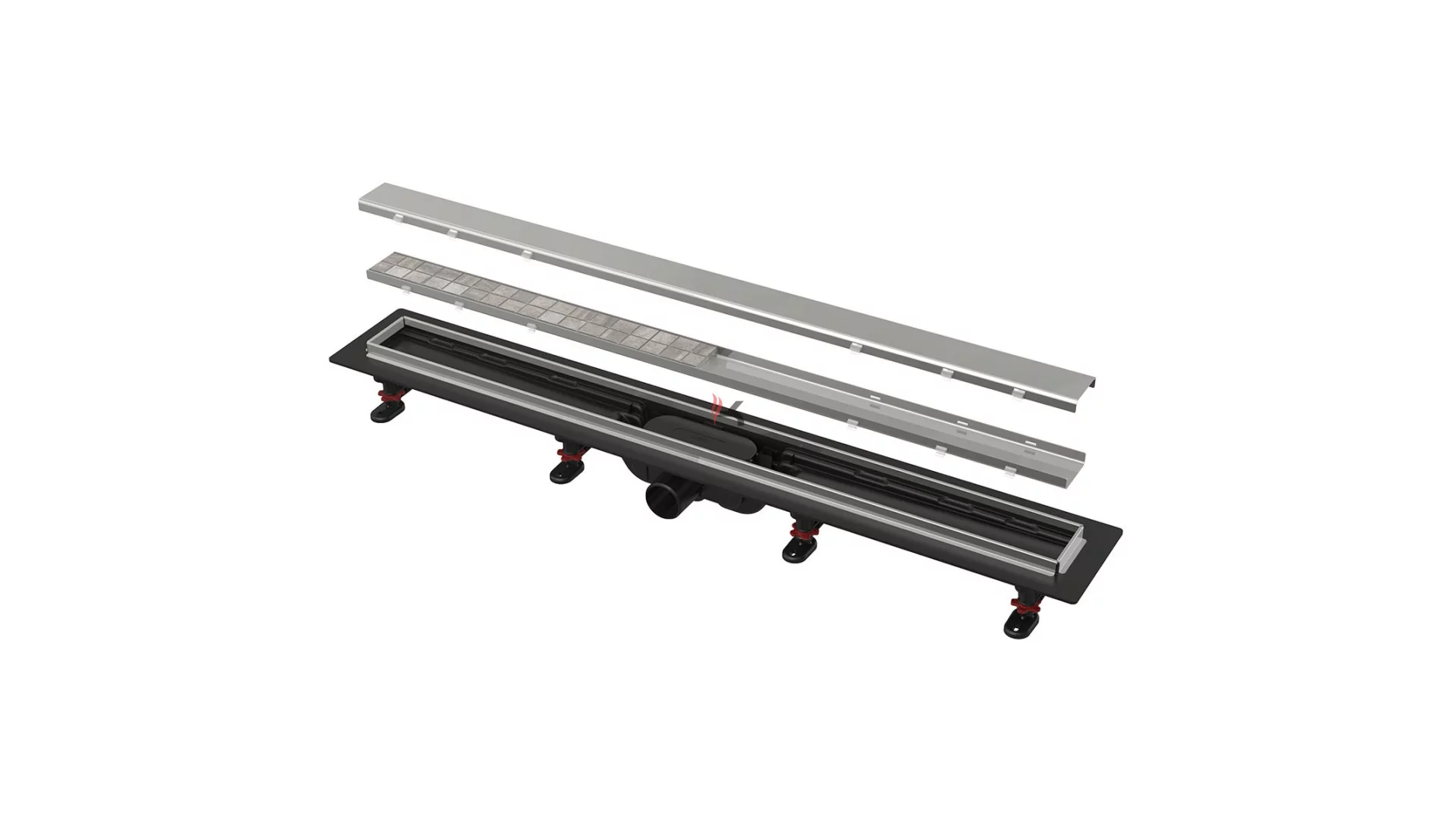 Alca APZ20 SIMPLE zuhanyfolyóka rozsdamentes peremmel kétoldalú rácsokhoz, 550mm (Gyártói cikkszám: APZ20-550)