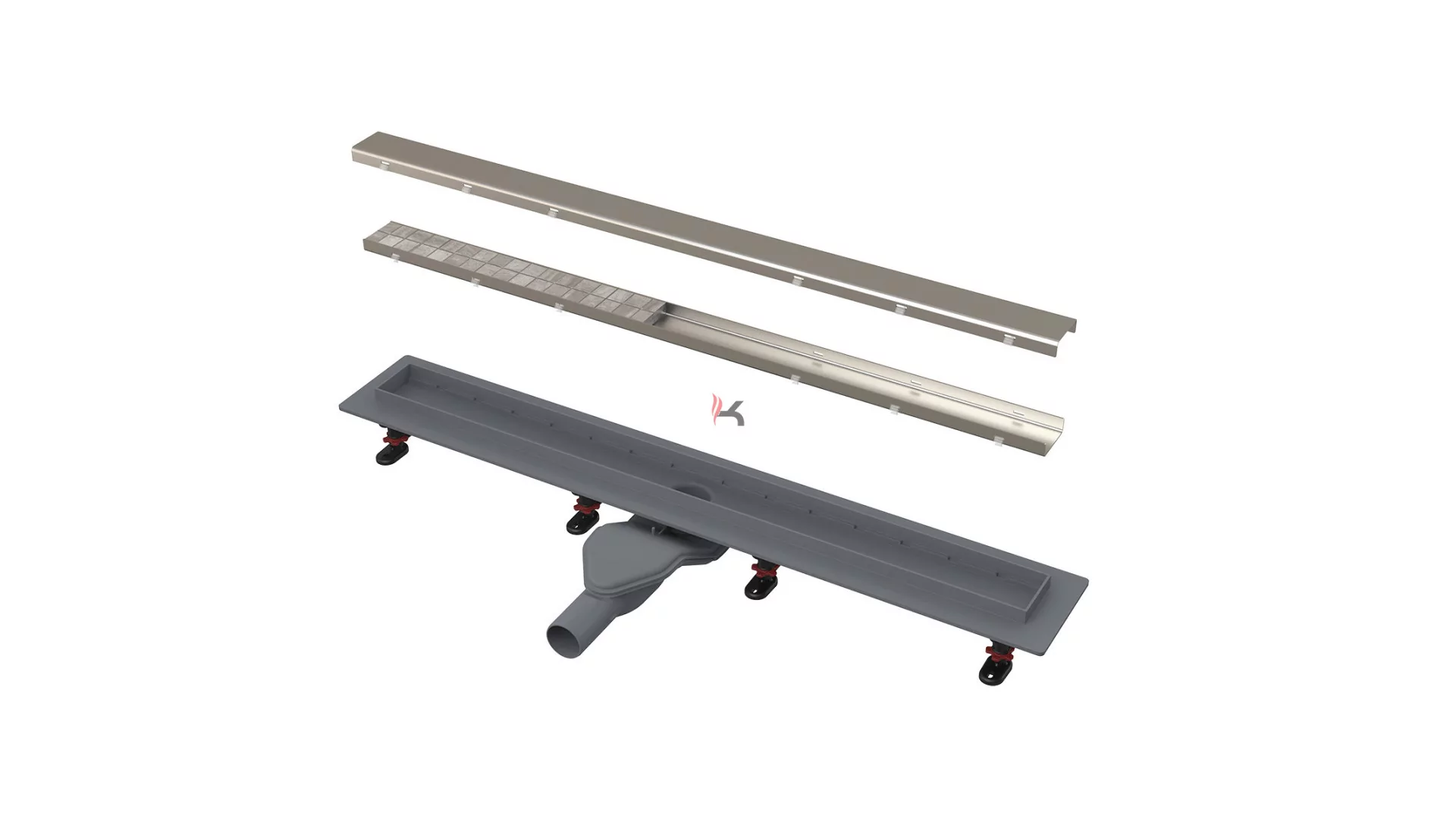 Alca APZ2012-OPTION6 zuhanyfolyóka peremmel perforált rácsokhoz vagy kétoldalú rácsokhoz, 850mm (Gyártói cikkszám: APZ2012-OPTION6-850)