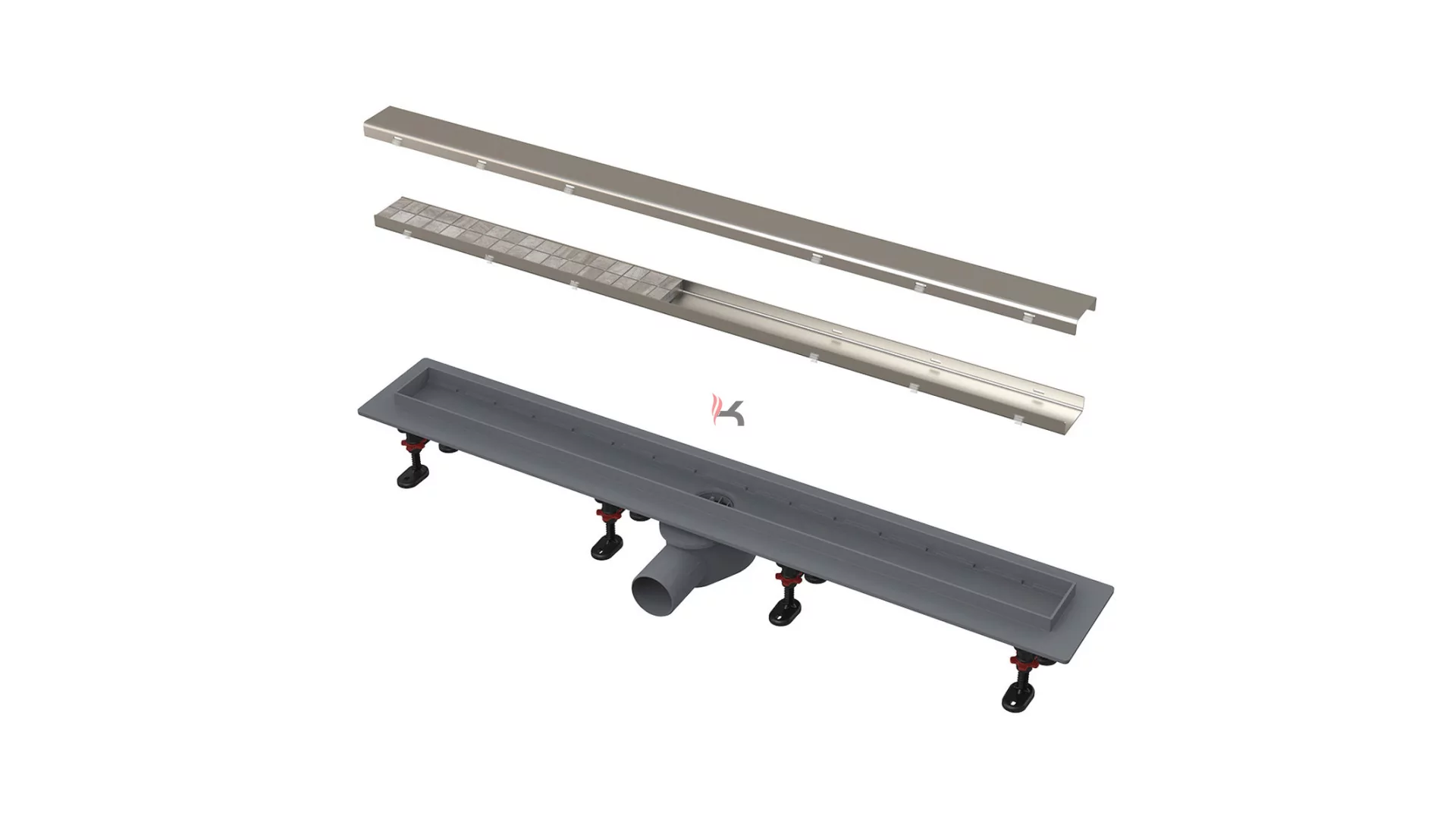 Alca APZ2012-OPTION9 zuhanyfolyóka peremmel perforált rácsokhoz vagy kétoldalú rácsokhoz, 850mm (Gyártói cikkszám: APZ2012-OPTION9-850)