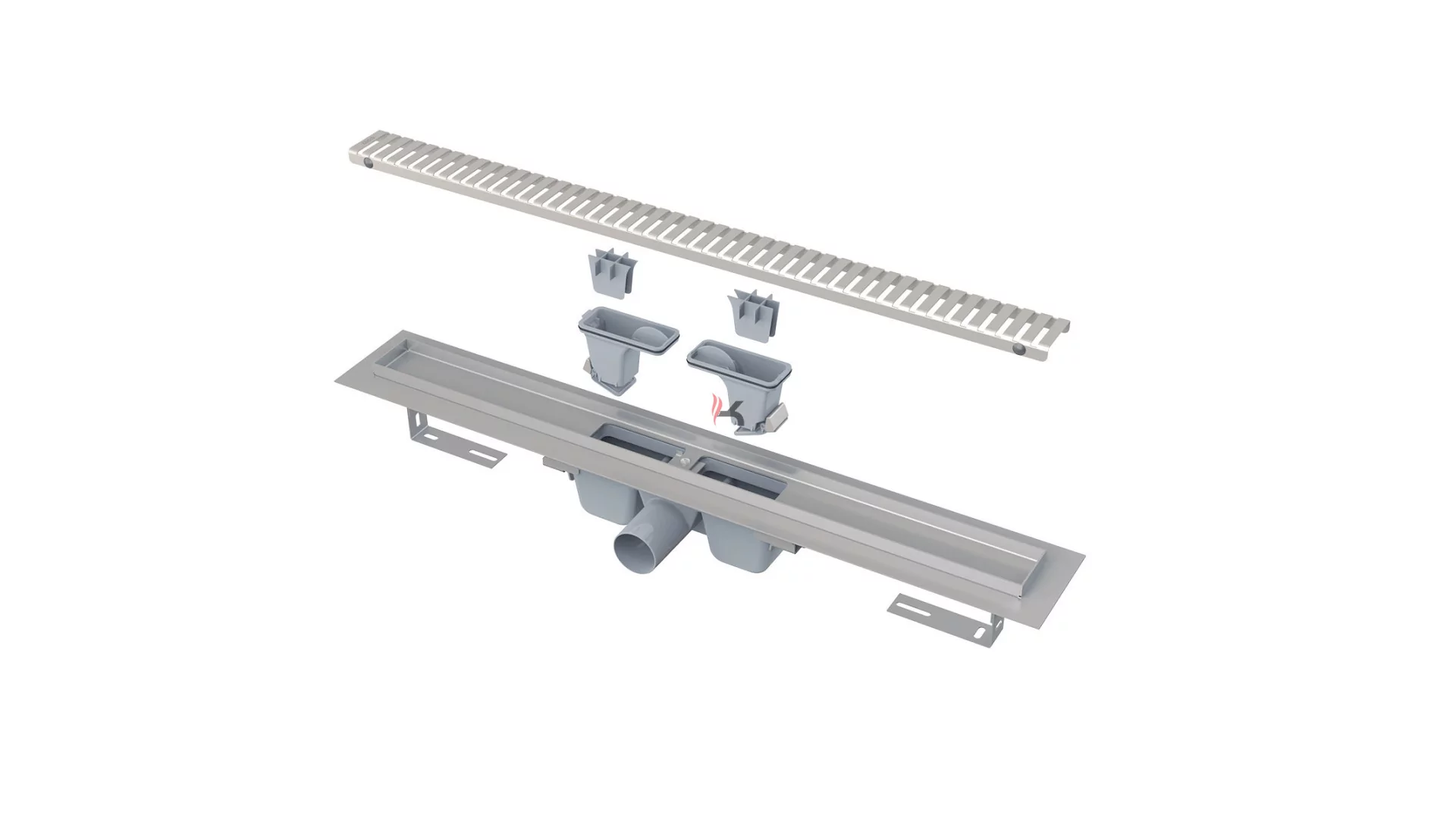 Alca APZ1SMART-LINE-550 zuhanyfolyóka peremmel perforált rácsokhoz (Gyártói cikkszám: APZ1SMART-LINE-550)