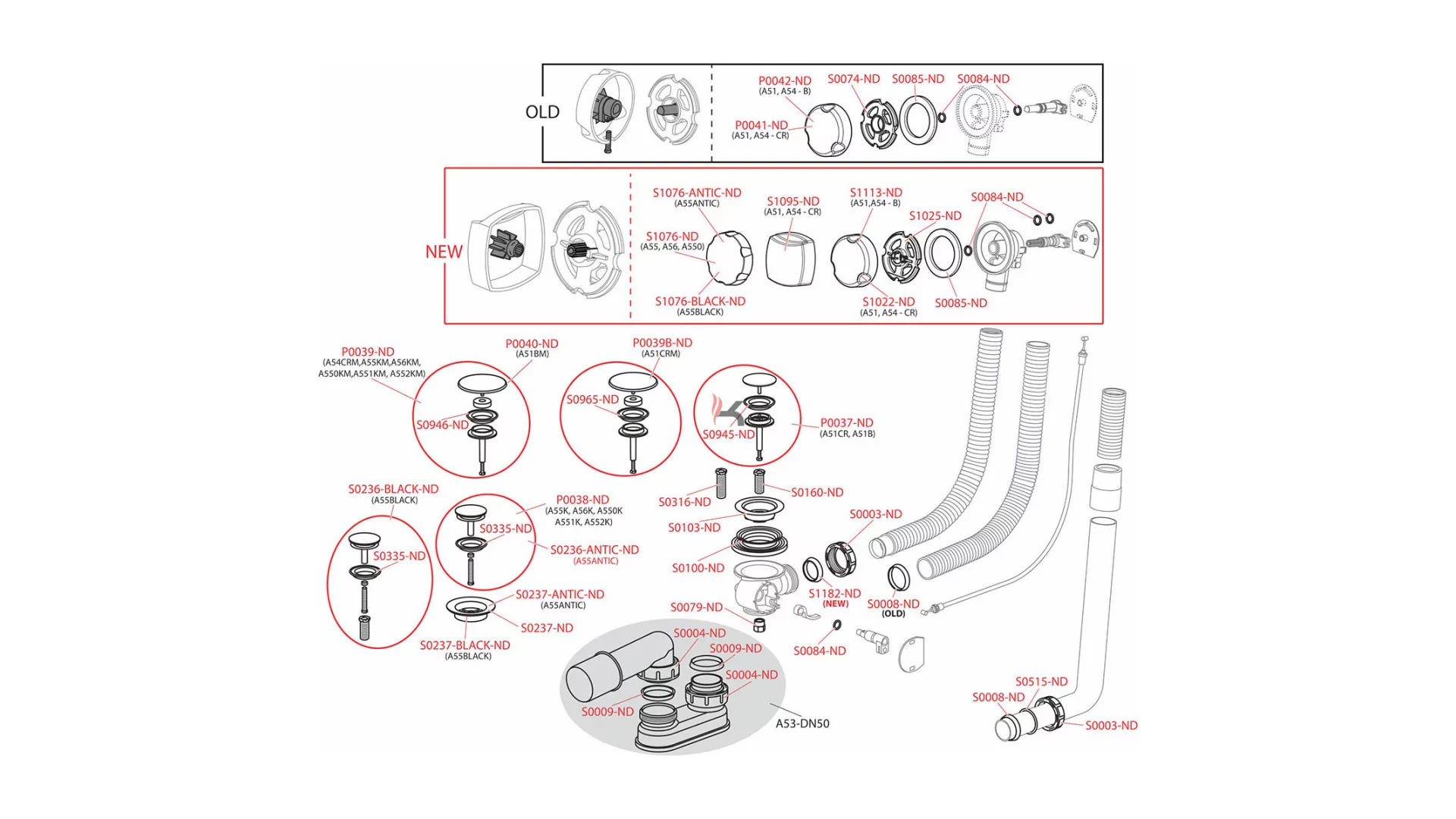 Alca S0074-ND Overflow grid A51–A56 (Gyártói cikkszám: S0074-ND)