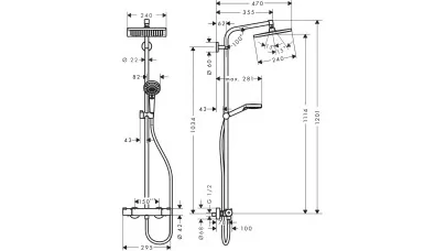 Hansgrohe Crometta E 240 Showerpipe 2.