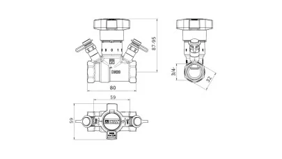 Herz Strömax-GN 3/4" beszabályozószelep, egyenes ülékű, kvs:2,38 2.
