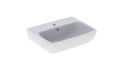 Geberit Selnova Square kézmosó, 50x17x42 cm, csaplyuk középen, túlfolyóval