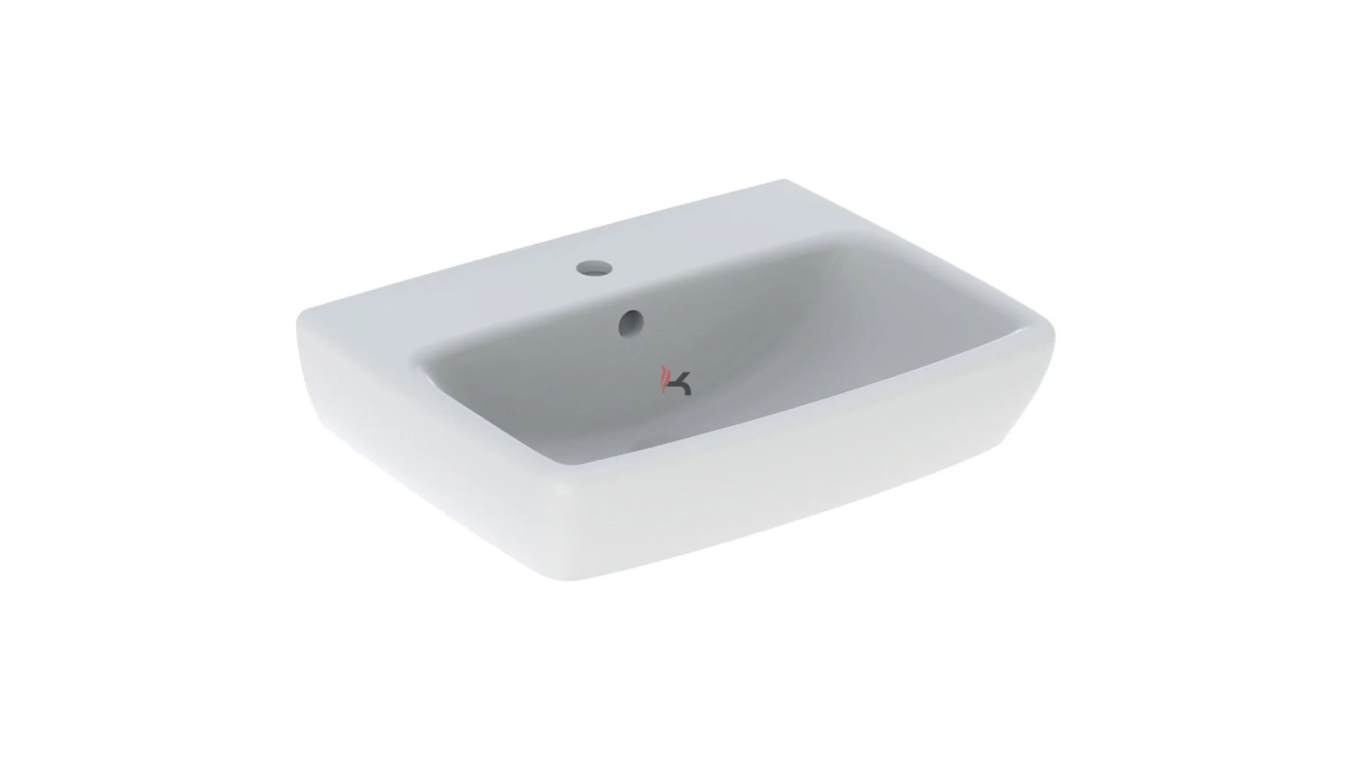 Geberit Selnova Square kézmosó, 50x17x42 cm, csaplyuk középen, túlfolyóval (Gyártói cikkszám: 500.310.01.7)