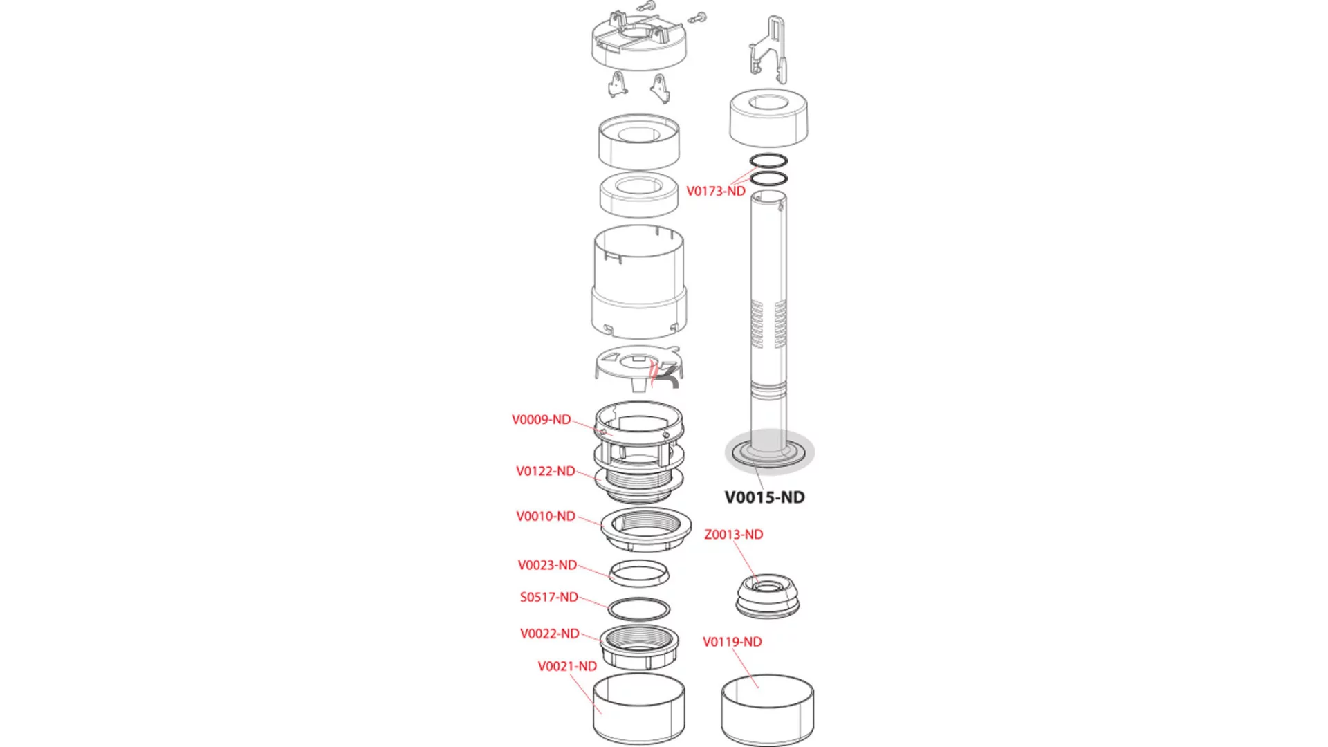 Alca V0022-ND Flush valve outlet nut (Gyártói cikkszám: V0022-ND)