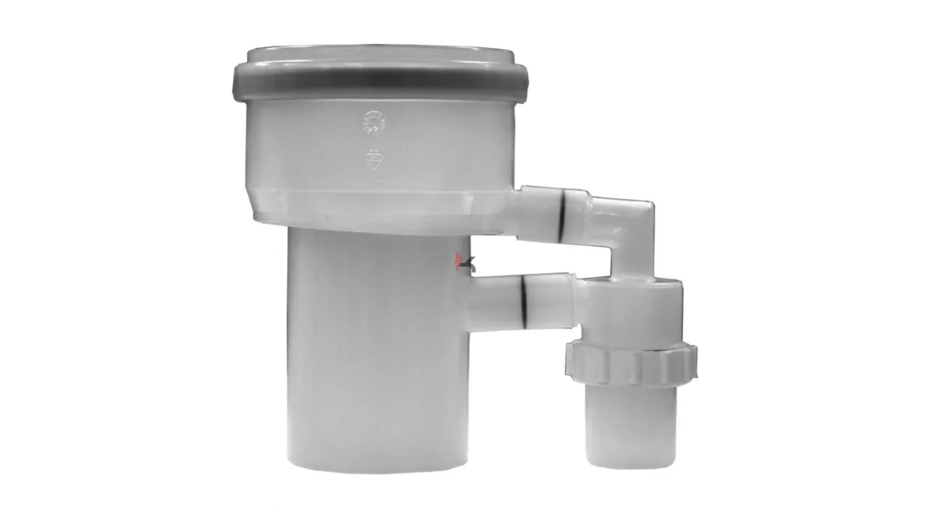 Baxi 80/110 mm PPs füstgáz csatlakozó idom visszacsapó szeleppel, egy szifonnal (Gyártói cikkszám: 7106820)
