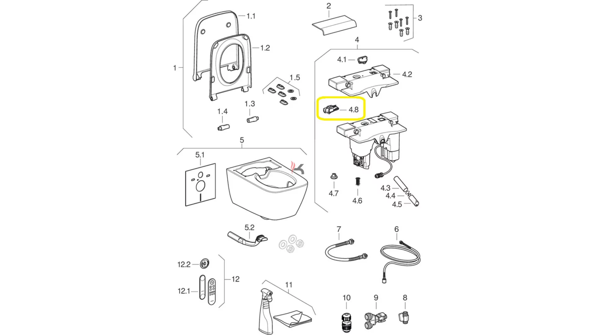 Geberit felhasználó azonosító Geberit AquaClean Sela számára (Gyártói cikkszám: 243.944.00.1)
