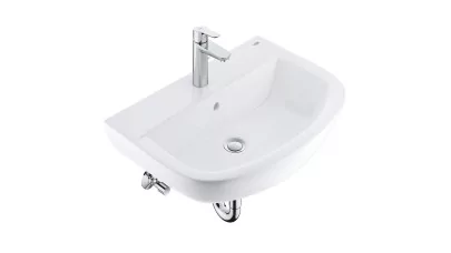 Grohe Bau Ceramic mosdó 55 cm + BauEdge M mosdócsaptelep + szifon + sarokszelepek