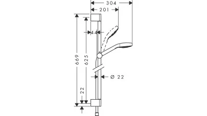 Hansgrohe Croma Select E zuhanyszett Vario kézizuhany fehér/króm 0,65 m, fehér/króm 2.