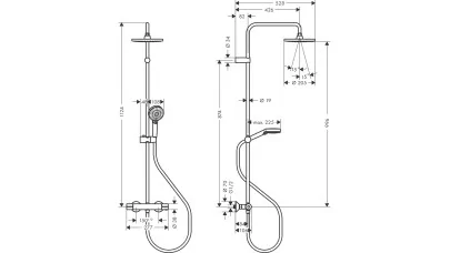 Hansgrohe Vernis Blend Showerpipe 200, 1jet, EcoSmart, termosztáttal 2.
