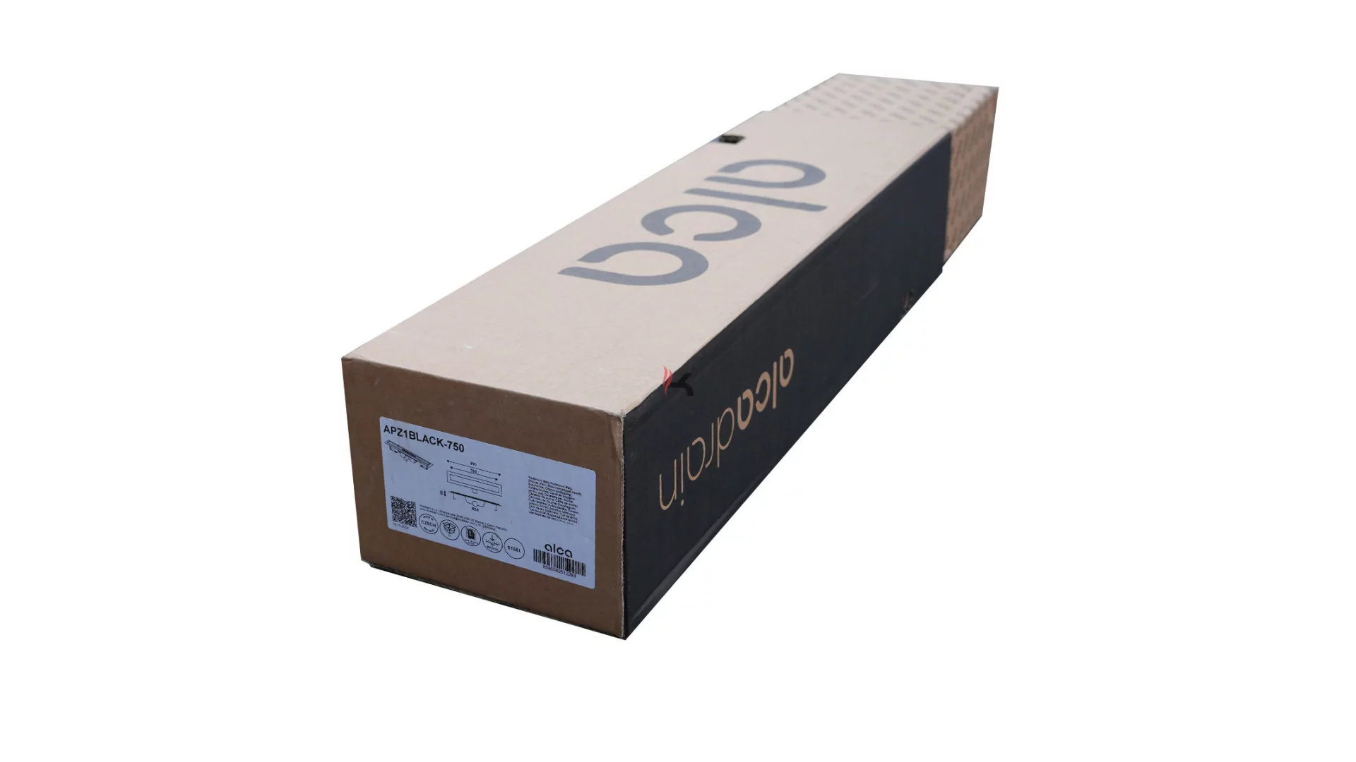 Alca APZ1BLACK Simple zuhanyfolyóka peremmel perforált rácsokhoz, fekete-matt, 750mm (Gyártói cikkszám: APZ1BLACK-750)
