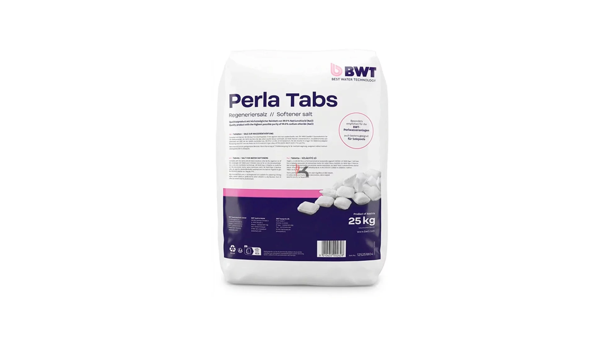 BWT Perla Tabs Regeneráló sótabletta 25 kg (Gyártói cikkszám: 94239)