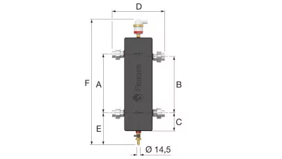 Flamco Flexbalance EcoPlus C1" kombinált hidraulikus váltó iszap- és légleválasztó 2.