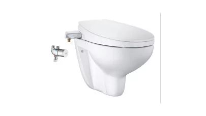 Grohe Bau Ceramic WC szett 3in1, bidés ülőke, falra szerelhető WC, Micro termosztát