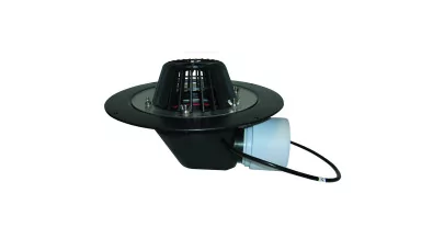 HL 64.1 tetőlefolyó vízszintes kimenet, DN75/110 szigetelőkarima, szorítóelemmel, 10-30W/230V fűtés