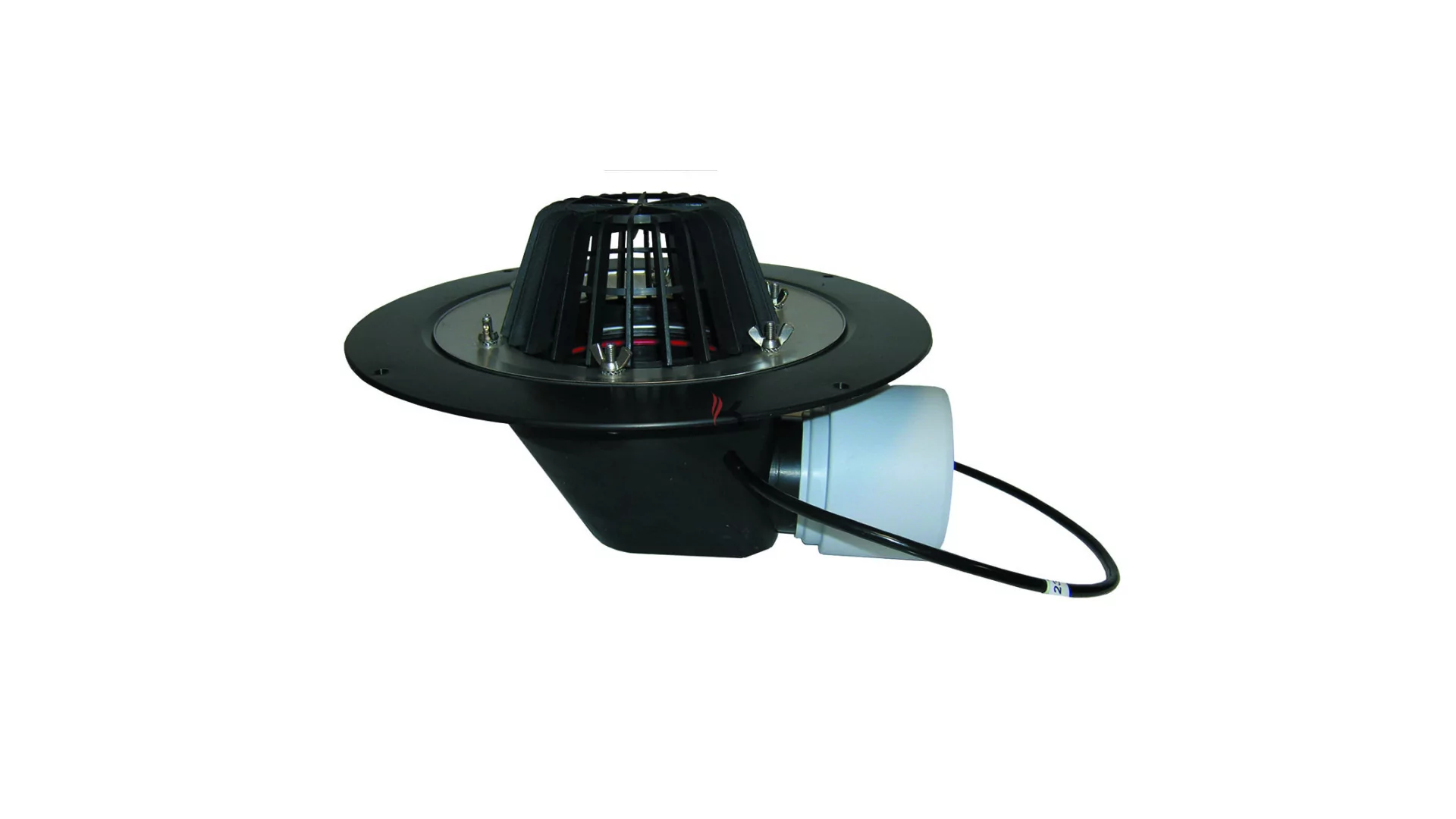 HL 64.1 tetőlefolyó vízszintes kimenet, DN75/110 szigetelőkarima, szorítóelemmel, 10-30W/230V fűtés (Gyártói cikkszám: HL64.1)