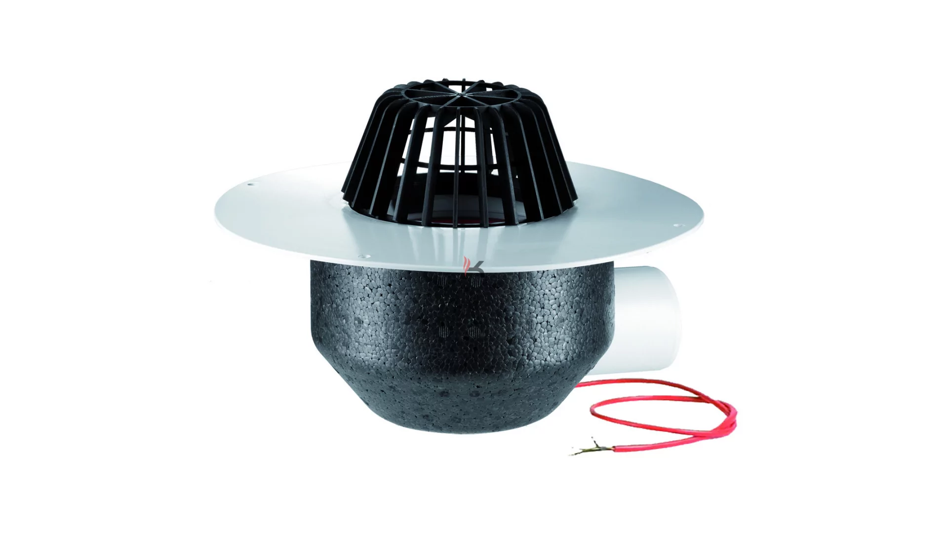 HL 64.1P/1 lapostető lefolyó vízszintes DN110, PVC szigetelő tárcsával, fűthető (10-30W/230V), lo (Gyártói cikkszám: HL64.1P/1)