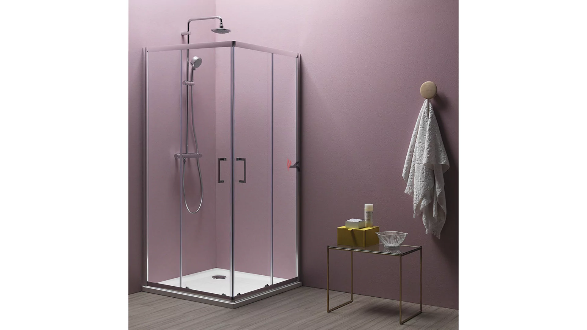 Kolpa San Eco Quat TKK 80 szögletes zuhanykabin átlátszó üveg 5 mm, silver profil 185 cm (Gyártói cikkszám: 538550)