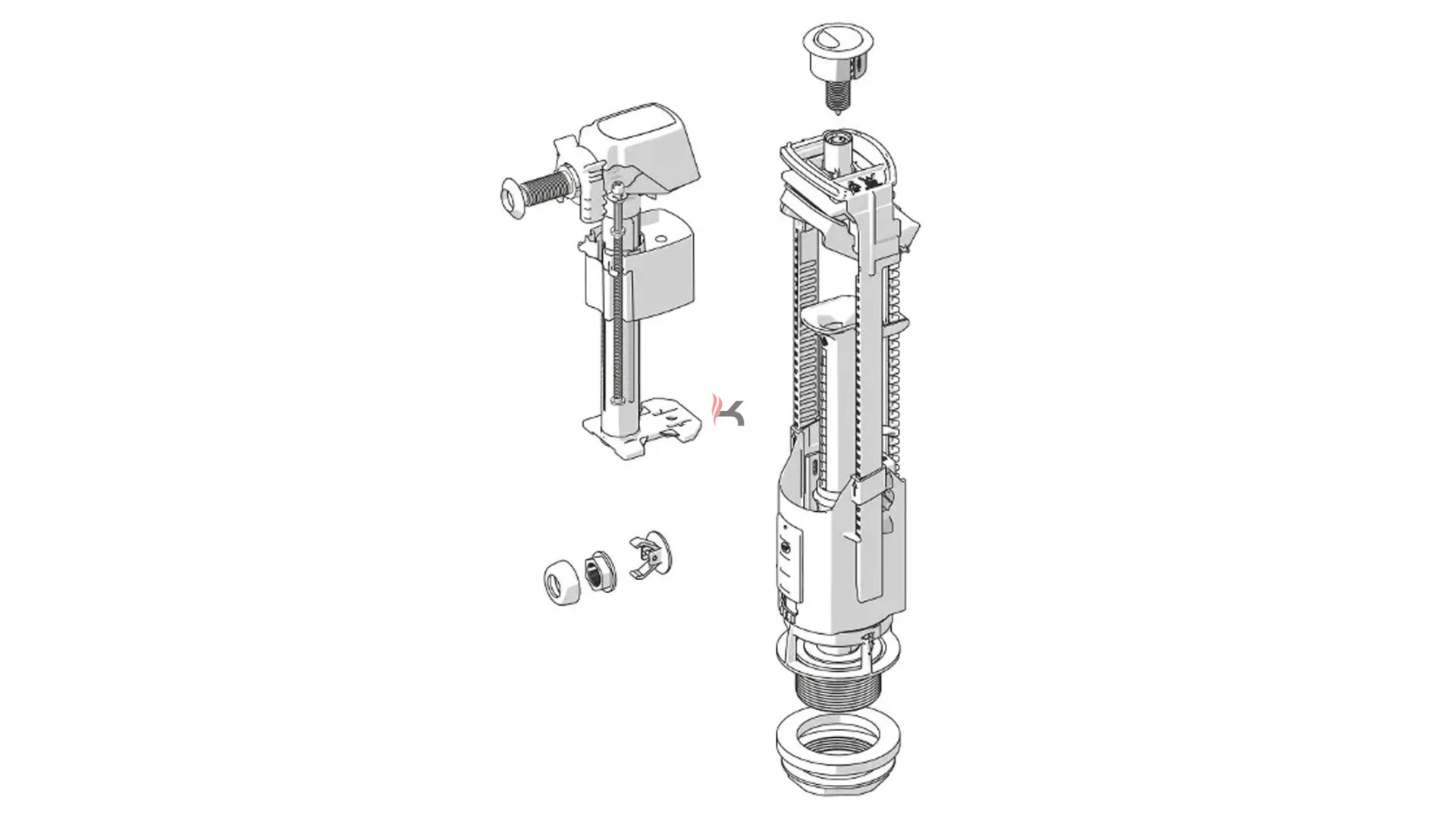 Jika spare parts öblítő és töltőszelep lyra (Gyártói cikkszám: H8913820000001)