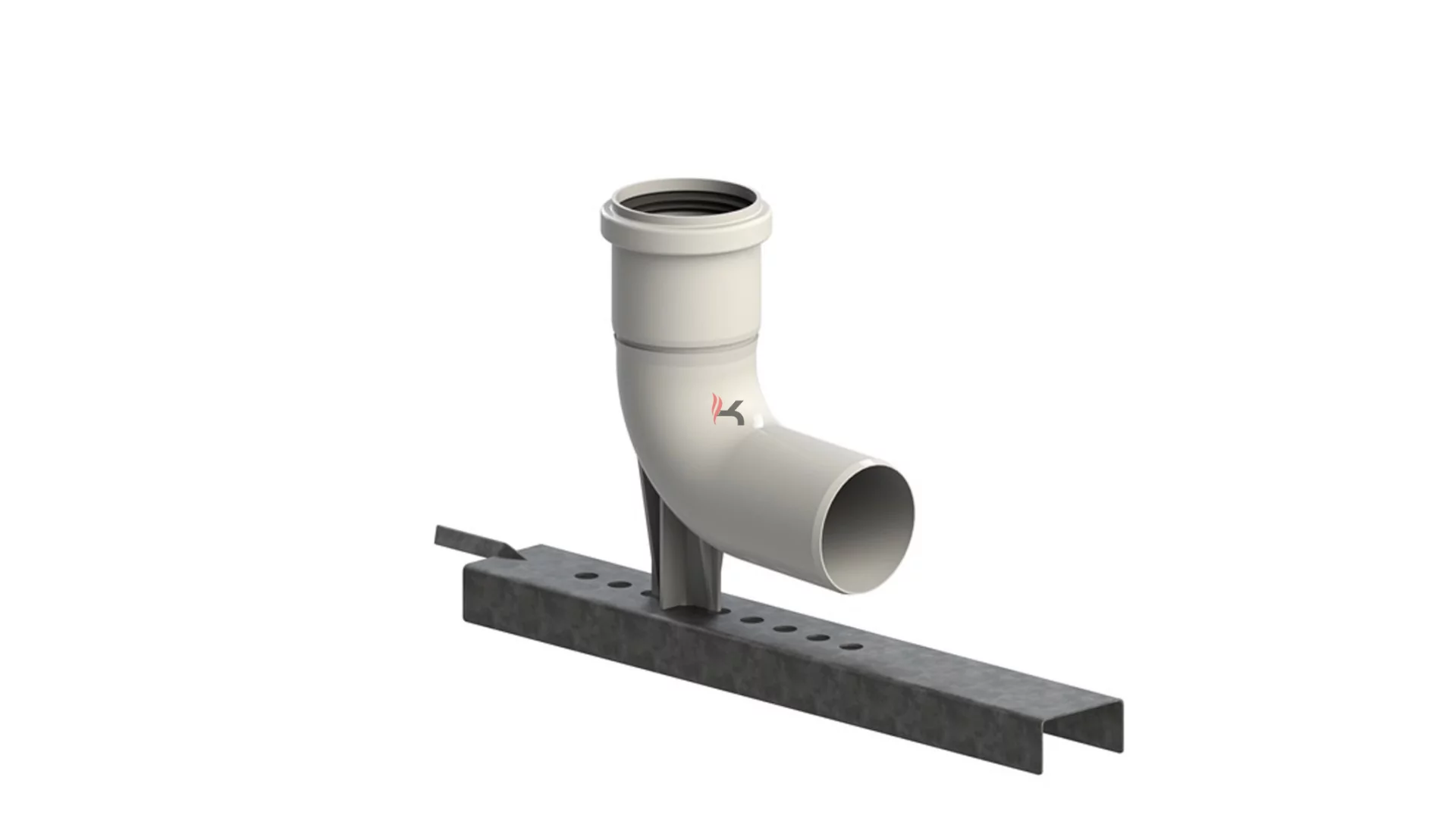 Tricox Alu bekötő könyök 60 mm tartó sínnel (Gyártói cikkszám: ABK10)