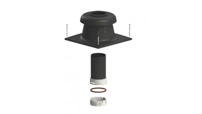 Tricox kürtőfedél UV szett flexibilis rendszerhez fekete 80 mm