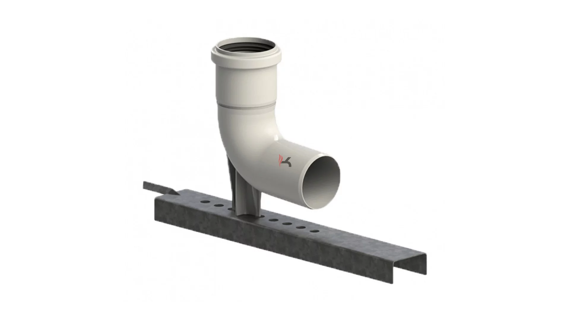 Tricox PPs bekötő könyök 110 mm tartó sínnel (Gyártói cikkszám: PBK80)