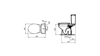 Alföldi Bázis mélyöblítésű monoblokk WC, alsó kifolyással, fehér 2.
