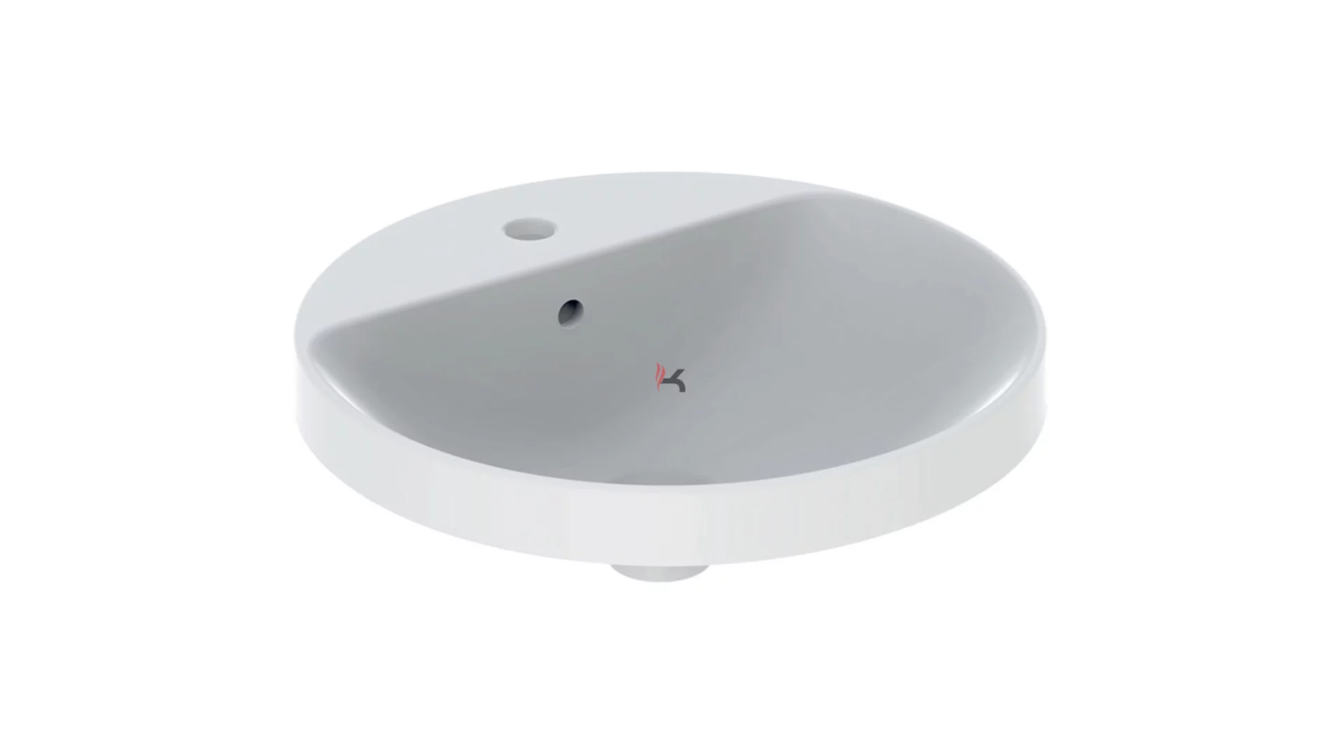 Geberit VariForm beépíthető mosdó kerek, csaplyuk peremen 48x17,8cm (Gyártói cikkszám: 500.704.01.2)