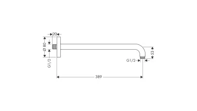 Hansgrohe zuhanykar 389 mm fali szerelés 2.