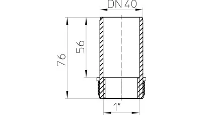 HL 40.4 menetes csonk, DN40x1" 2.