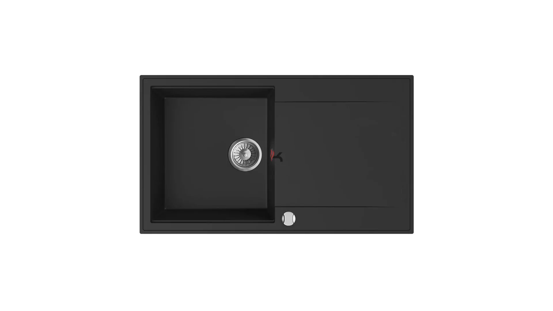 Mofém Zenit 86 1B1D gránit mosogató, 1 medence+csepptálca, metálfekete, 860x500mm (Gyártói cikkszám: 760012803N3)