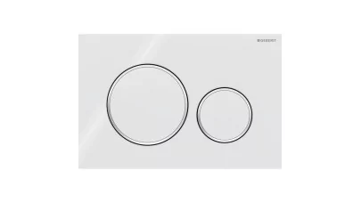 Geberit Sigma20 működtetőlap 2 mennyiséges öblítéshez, round, fehér/fényes króm