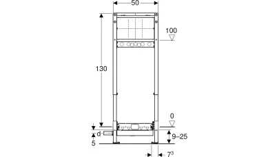 Geberit Duofix zuhanyelem, 130 cm, falsík alatti összefolyóval, falsík alatti csaptelephez, az ös 2.