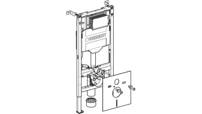 Geberit Duofix fali WC szerelőelem, 112 cm, Sigma 12 cm-es falsík alatti öblítőtartállyal és elek 2.