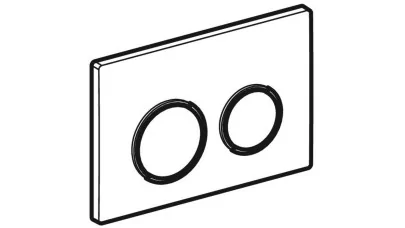 Geberit Omega20 működtetőlap, 2 mennyiséges öblítéshez, round: fehér/matt fehér/fehér 2.