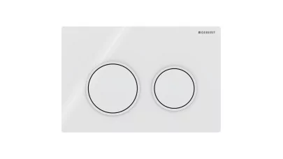 Geberit Omega20 működtetőlap, 2 mennyiséges öblítéshez, round: fehér/matt fehér/fehér