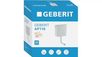 Geberit AP110 falon kívüli öblítőtartály, öblítés-stop működtetésű, fehér 2.