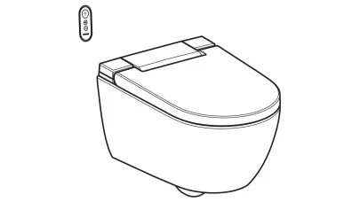 Geberit AquaClean Alba komplett higiéniai berendezés, fali WC vel, fehér 2.