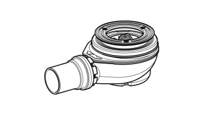 Geberit zuhanytálca lefolyó, D90, vízzár magassága 50 mm, PE-HD, szelepfedél nélkül 2.