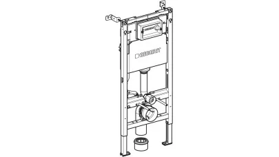 Geberit DuofixBasic fali WC szerelőelem, 112 cm, Delta 12 cm-es falsík alatti öblítőtartállyal, f 2.