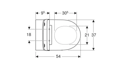 Geberit ONE fali WC melyöblítésű TurboFlush WC ülőkével fényes króm 2.