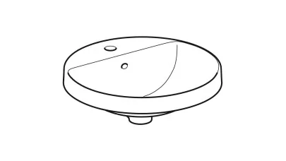 Geberit VariForm beépíthető mosdó kerek, csaplyuk peremen 48x17,8cm 2.
