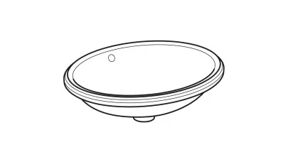 Geberit VariForm alulról beépíthető mosdó ovális 56x18.1x46cm mázas/fehér 2.