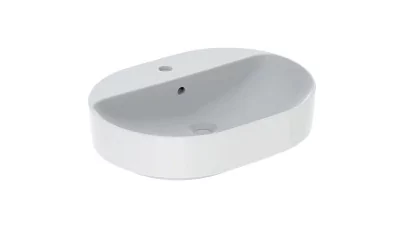 Geberit VariForm pultra ültethető elipszis alakú mosdó csaplyuk-perem 15.8 cm túlfolyó