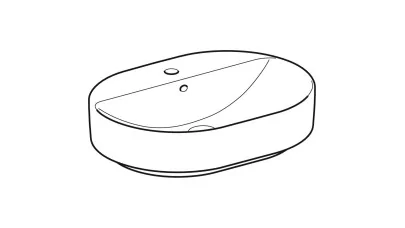 Geberit VariForm pultra ültethető elipszis alakú mosdó csaplyuk-perem 15.8 cm túlfolyó 2.