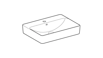 Geberit VariForm pultra ültethető mosdó szögletes csaplyuk-perem 15.8 cm túlfolyó látható 2.