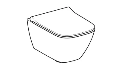 Geberit Smyle Square mélyöblítésű fali WC készet 49 cm, zárt forma, Rimfree, lecsapódásgátlós, g 2.